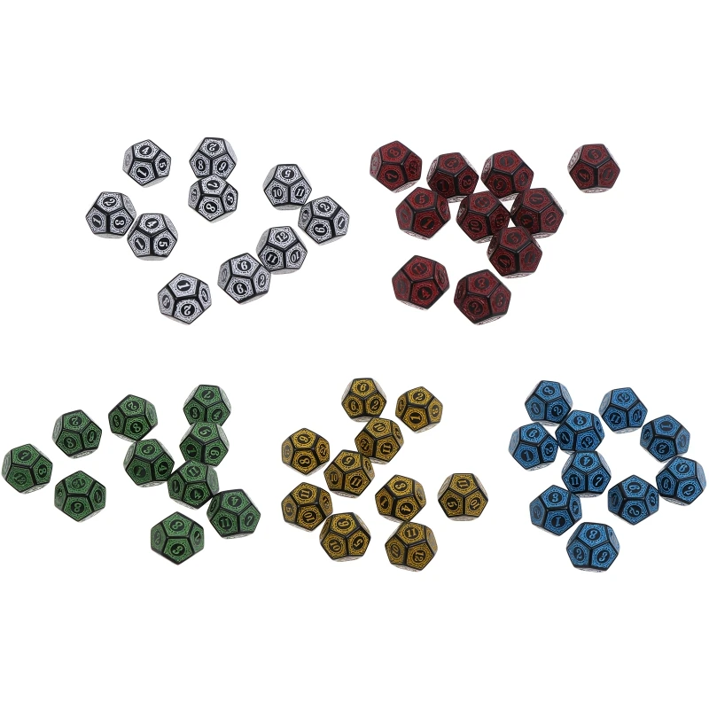 

10Pcs 5 Colors Multifaceted Dice d12 Polyhedral TRPG Games Dice Set Board Game Drop Shipping