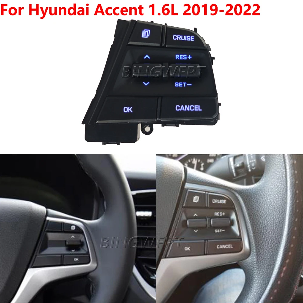 Фото Кнопочный переключатель для Hyundai ACCENT 2019 2020 2021 2022 2023, круиз-контроль, многофункциональный руль, автомобильные аксессуары, правый №5