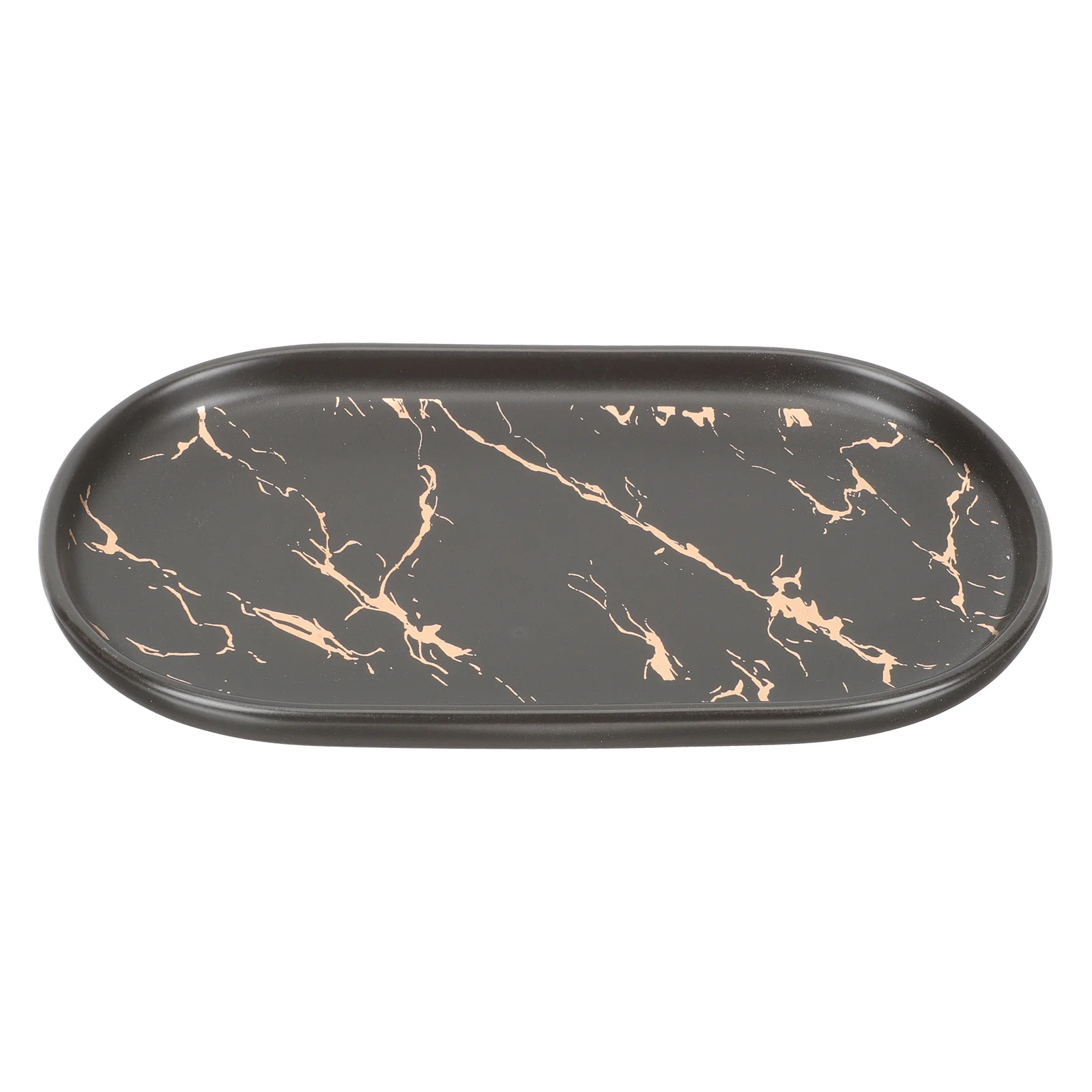 

Tray Bathroom Marble Ceramic Plate Jewelry Storage Dish Serving Accessories Vanity Holder Soap Ring Desktop Dresser Makeup Fruit