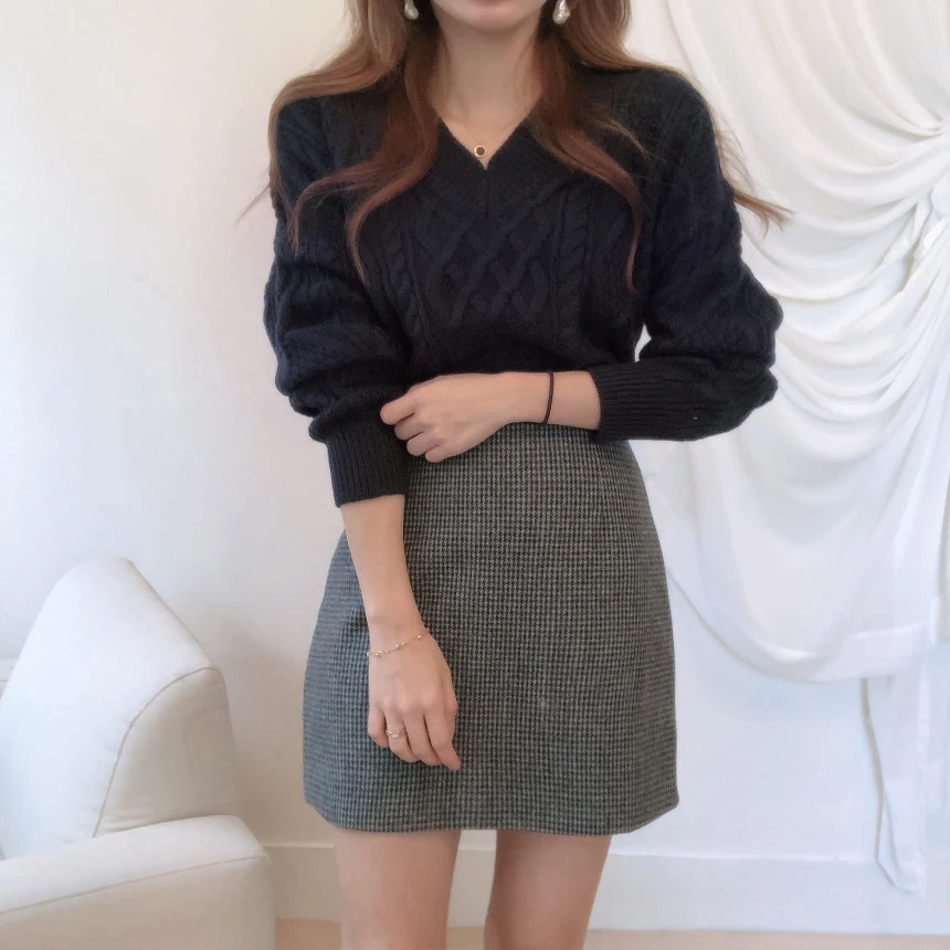 New Winter Sweater Women Pullover Girls Tops Vintage stripe Autumn Elegant Female Knitted Outerwear Warm Oversize | Женская одежда