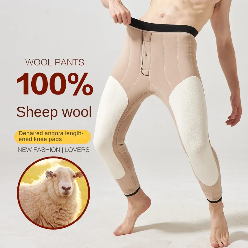 

Новые Теплые брюки из овечьей шерсти для осени и зимы, мужские плюшевые утепленные хлопковые брюки, облегающие леггинсы, очень толстые брюки оверсайз