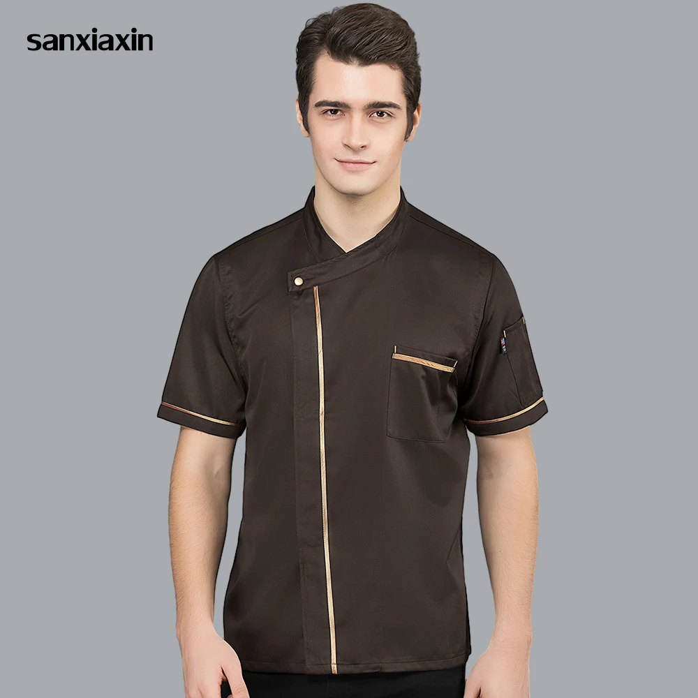 

Коричневая кулинарная форма, пальто шеф-повара для кухни, отеля, пекарская служба, рубашка для официанта, дышащая сетчатая куртка для шеф-повара, одежда для приготовления пищи