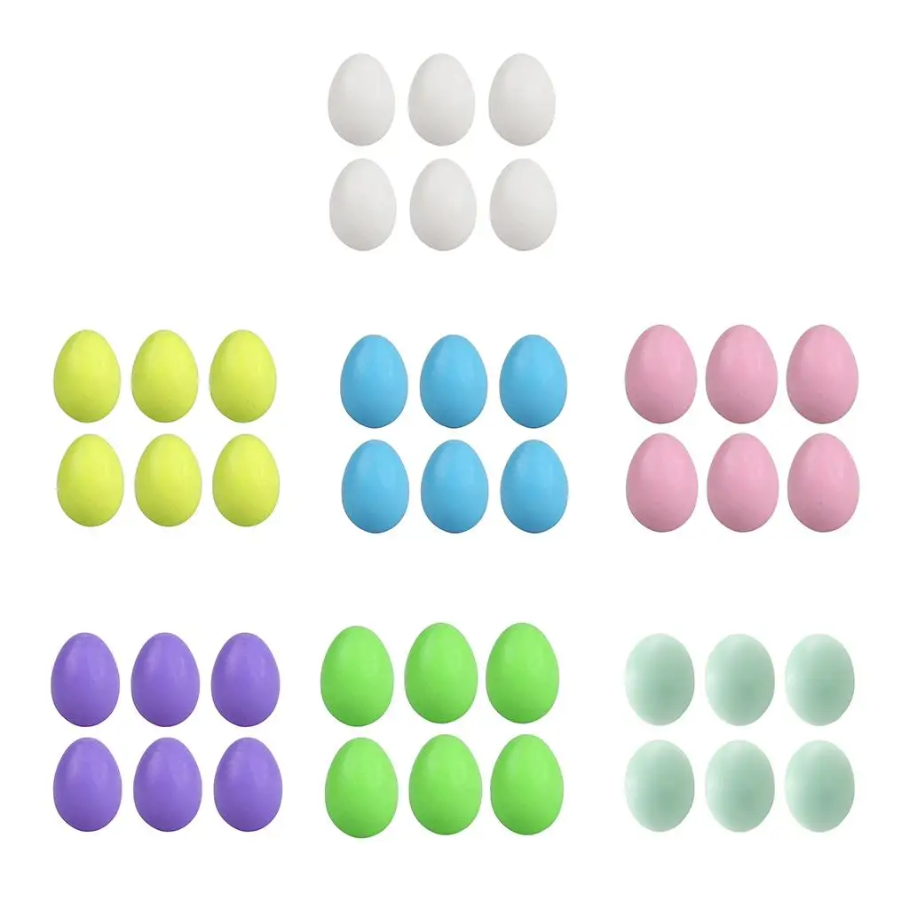 

6 Pieces Wood Easter Egg Hand-Painted Eggshell Easter Decoration DIY Graffiti Eggs Toys for Children Kids