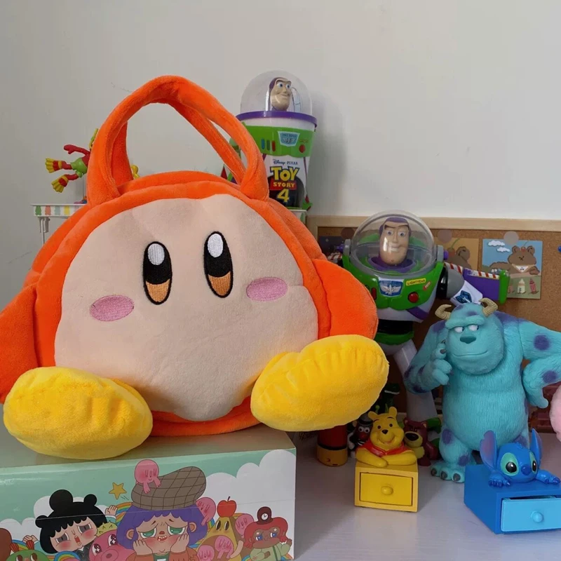 

Новинка плюшевый Кирби мягкая сумка большая емкость для хранения косметики Kawaii мультяшный школьный портфель школьные принадлежности пода...