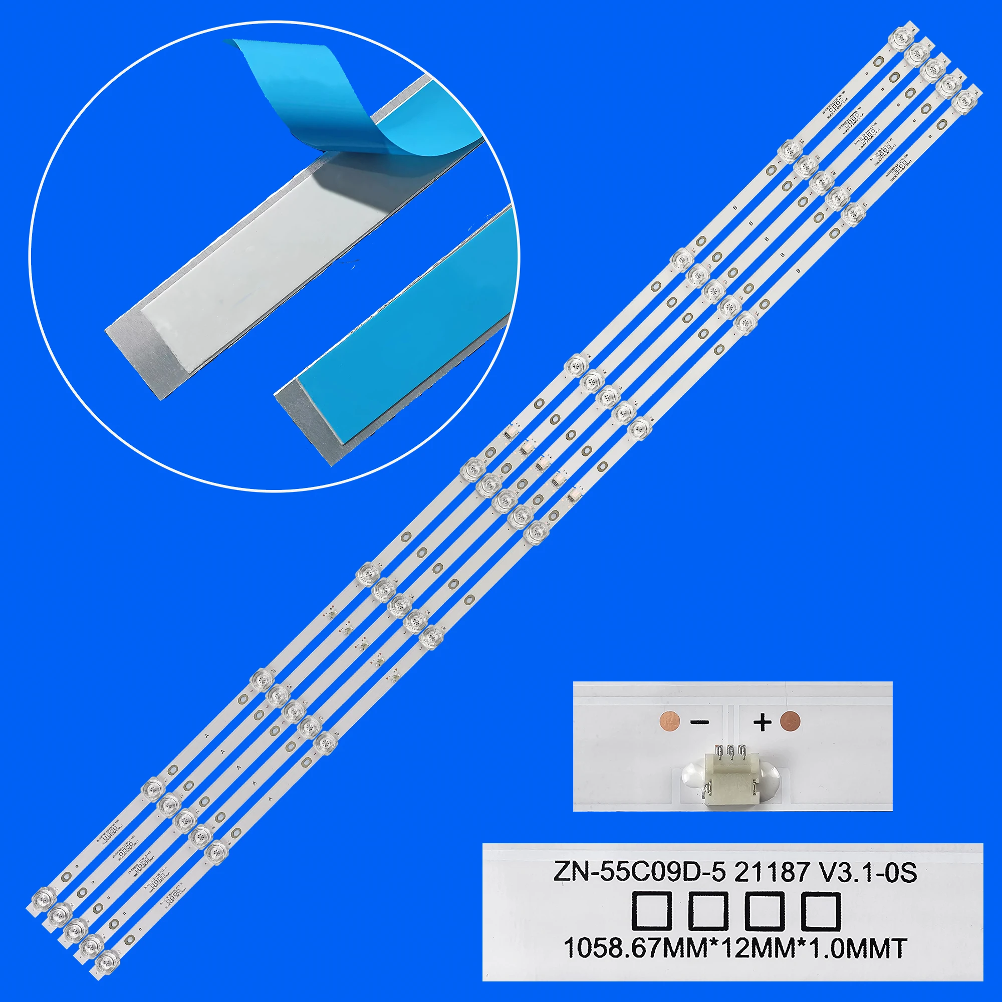 Фото Светодиодные ленты для подсветки MGUB55WB POL-5502UWE 55WUS9000 HV550QUB-F70 ZN-55C09D-5 21187 V3.1-os №1