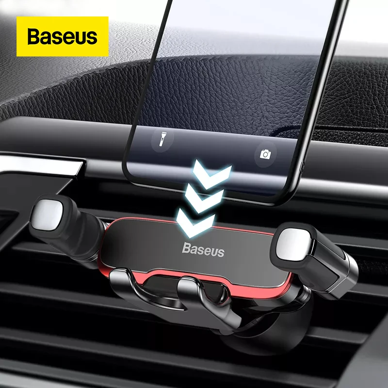 

Baseus Gravity Car Phone Holder Universal Car Air Vent Mount Metal Cell Phone Stand Holder For 4.7-6.5 Inch Mobile Phone Support