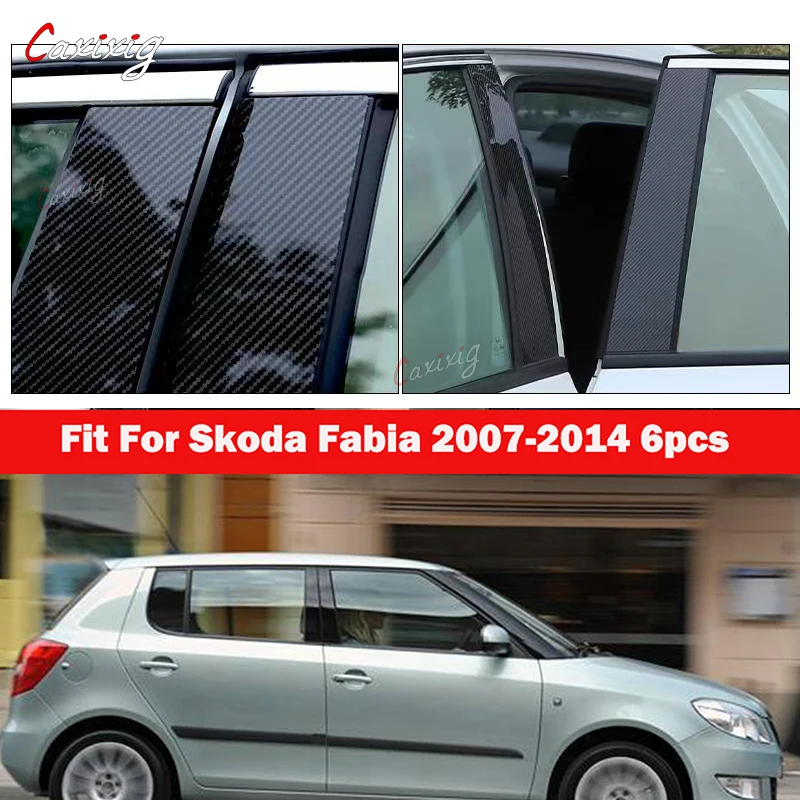 

Car Window Pillar Posts Door Trim Cover Stickers Decal for Skoda Fabia 2007 2008 2009 2010 2011 2012-2014 Exterior Accessories