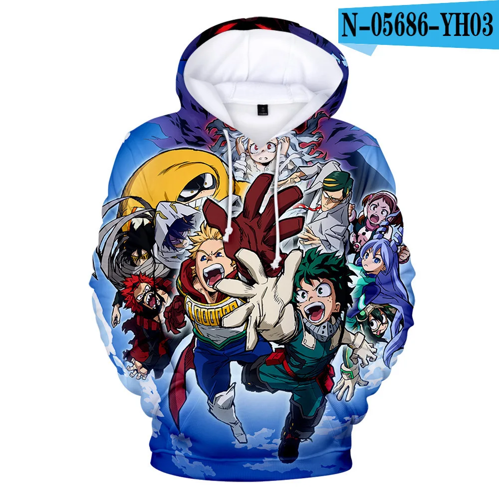 3D Print Hoodie Sweatshirts Hot Anime My Hero Academia Streetwear Oversized Pullover Men Women Fashion Casual Hoodies
