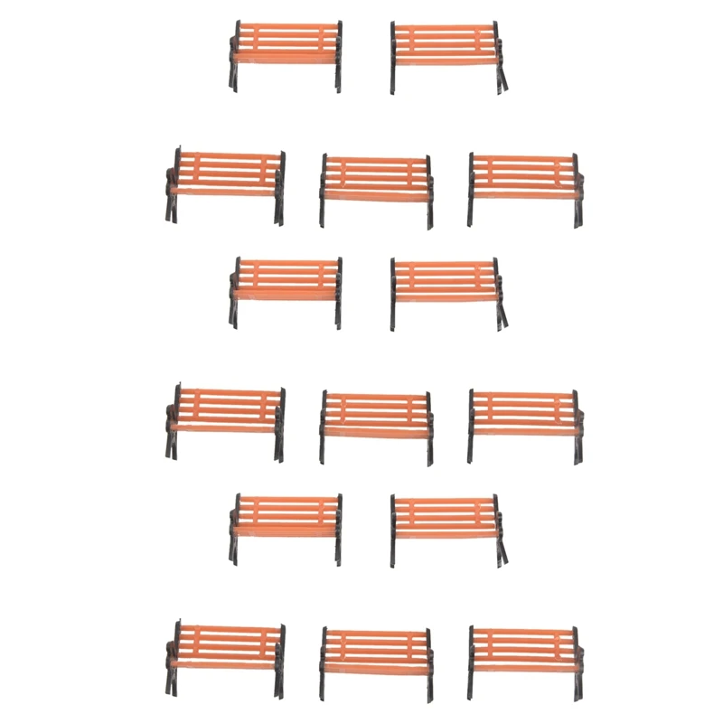 

15 шт., пластиковая модель скамейки для парка, модель ландшафта 1:50 с черным рычагом