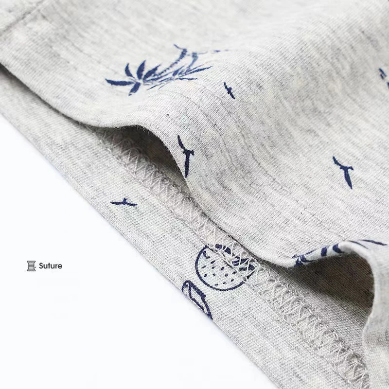 4pcs/Lot Pure Cotton Men'S Underwear Antibacterial Breathable Print Men'S Boxer Shorts Sports Plus Size Male Underpants