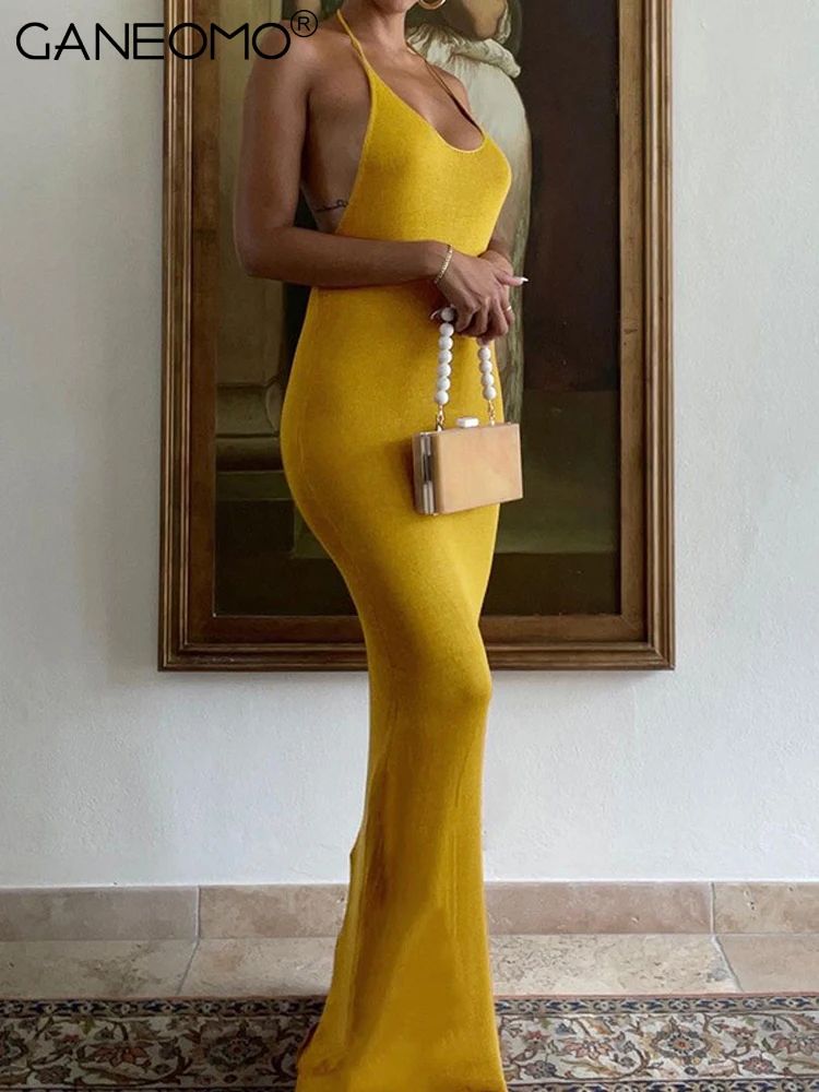 Женское трикотажное облегающее платье макси Элегантное Длинное Платье с