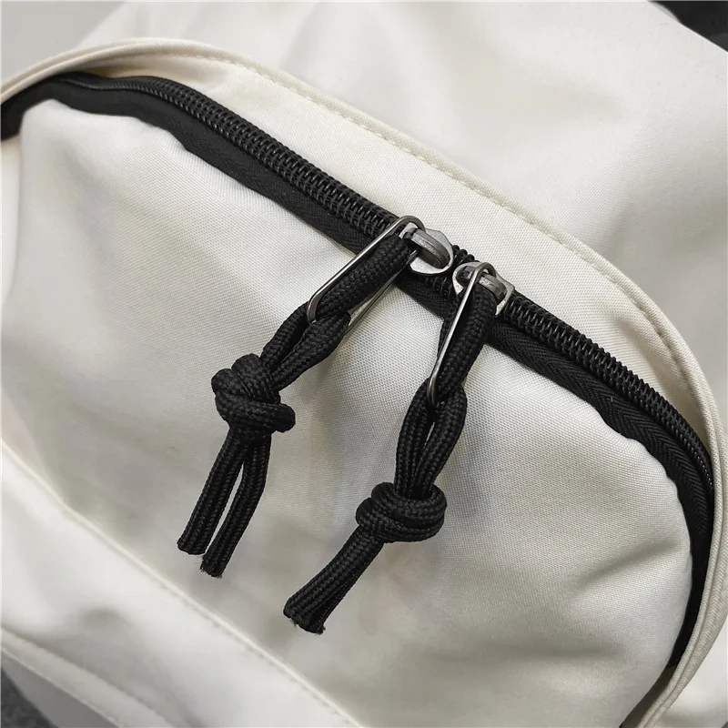 School Backpack College Students Simple Casual Solid Colour Travel Double Shoulder Large Capacity Backpack Schoolbag For Girls B