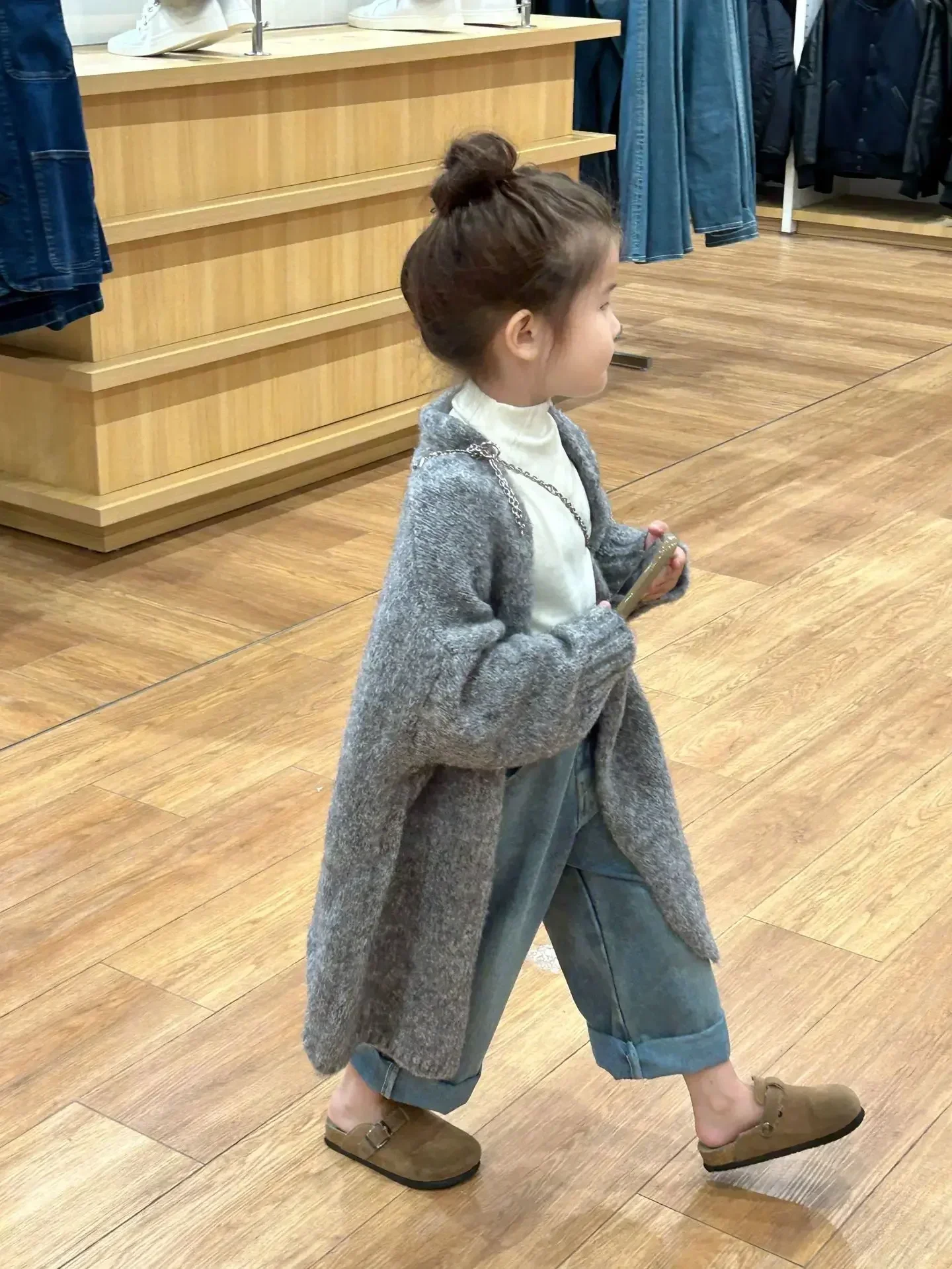 Пальто для девочек осень-зима 2024 детская одежда в корейском стиле массивный