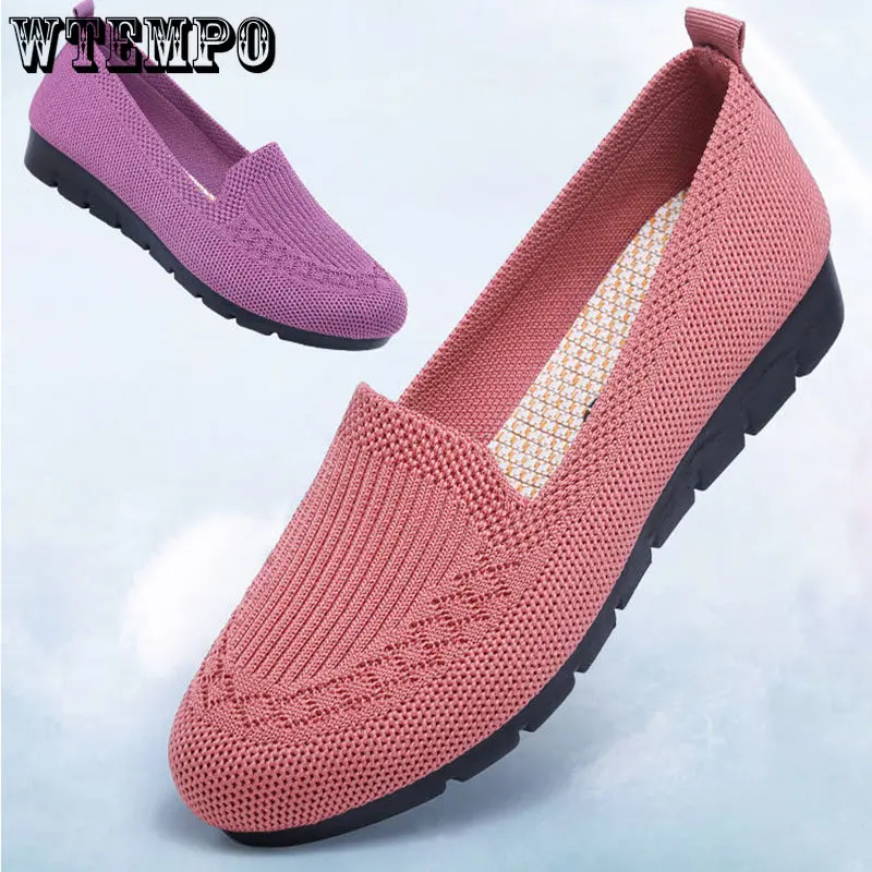 WTEMPO Women Summer Mesh Breathable Flat Shoes Ladies Comfort Light Sneaker Casual Slip on Loafers Spring Summer Dropshipping