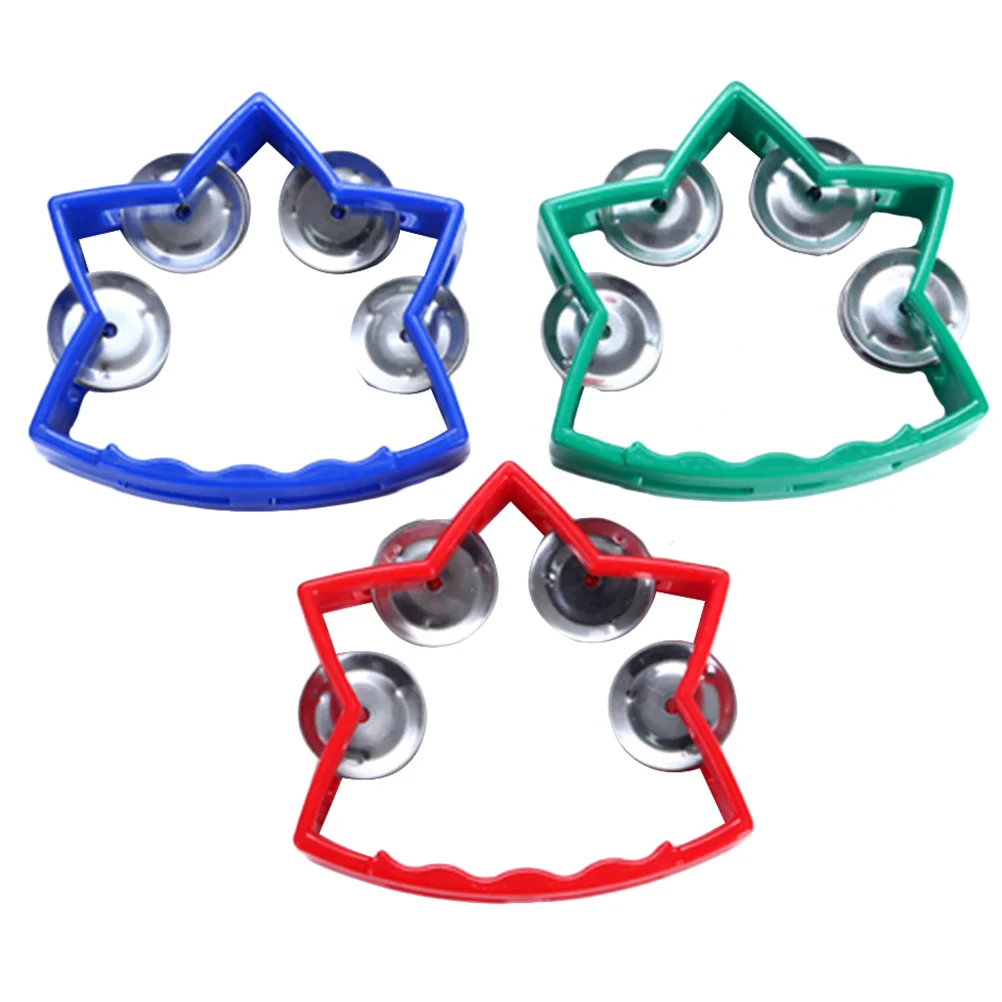 

3pcs Plastic Percussion Musical Instruments Star Shaped Hand Bell Toys for Toddler