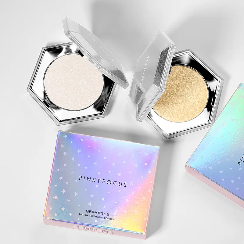 

Highlighted Powder Cake Bright Skin Invisible Pores Retouch Contoured Powder Cake Diamond Shine Trimming Three-dimensional Conto