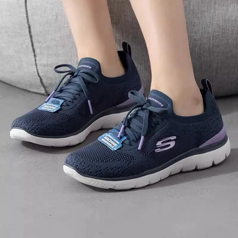 Skechers Женская спортивная обувь Летняя новая модная дышащая повседневная Легкая
