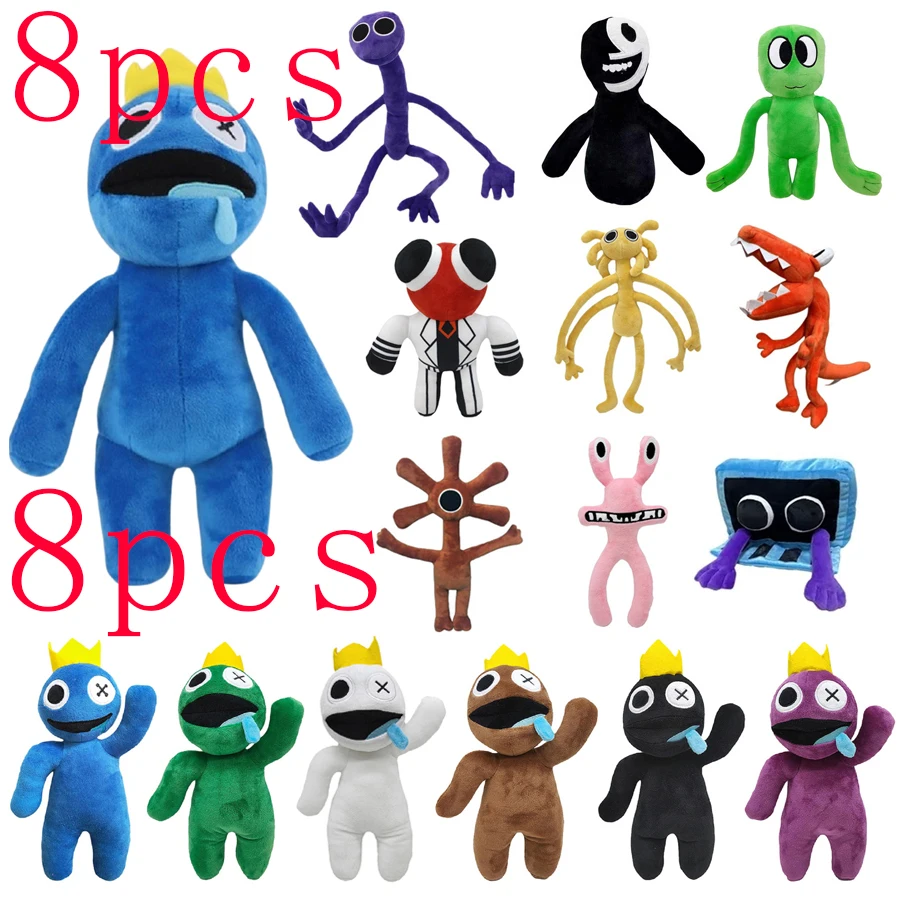

8pcs Rainbow Friends Plush Toy Doors Figure Cartoon Doll Kawaii Blue Monster Soft Stuffed Animal Toys Children Christmas Gifts