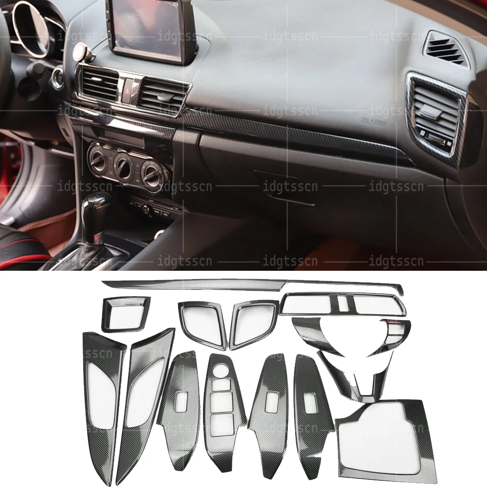 

Автомобильный интерьер из углеродного волокна, полная функция для Mazda Mazda3 Axela BM, аксессуары, наклейка, интерьерная отделка