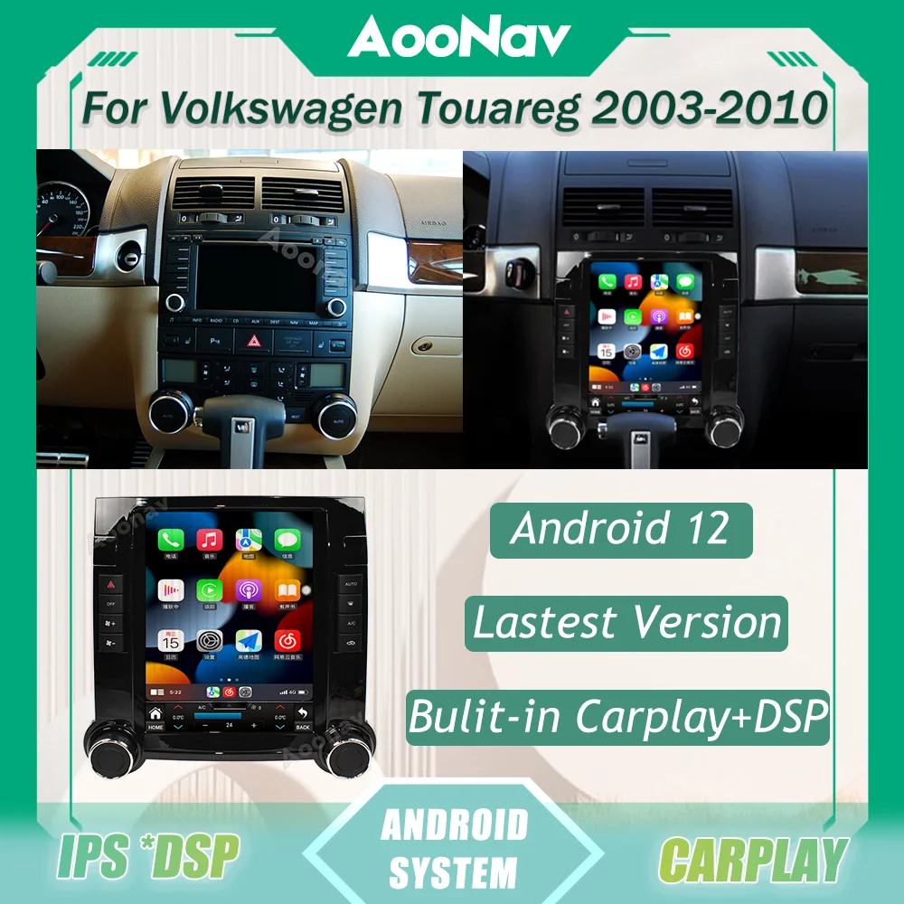 

Автомобильный радиоприемник 128G для Volkswagen Touareg 2003-2010 Android GPS-навигация Авторадио мультимедийный стерео плеер экран Тесла