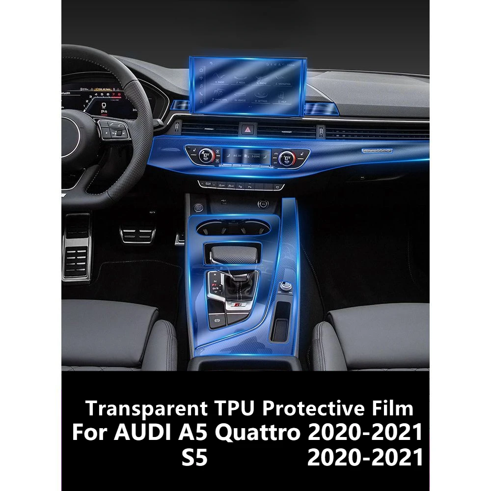 

For AUDI A5/S5 Quattro 20-21 Car Interior Center Console Transparent TPU Protective Film Anti-scratch Repair Film Accessories