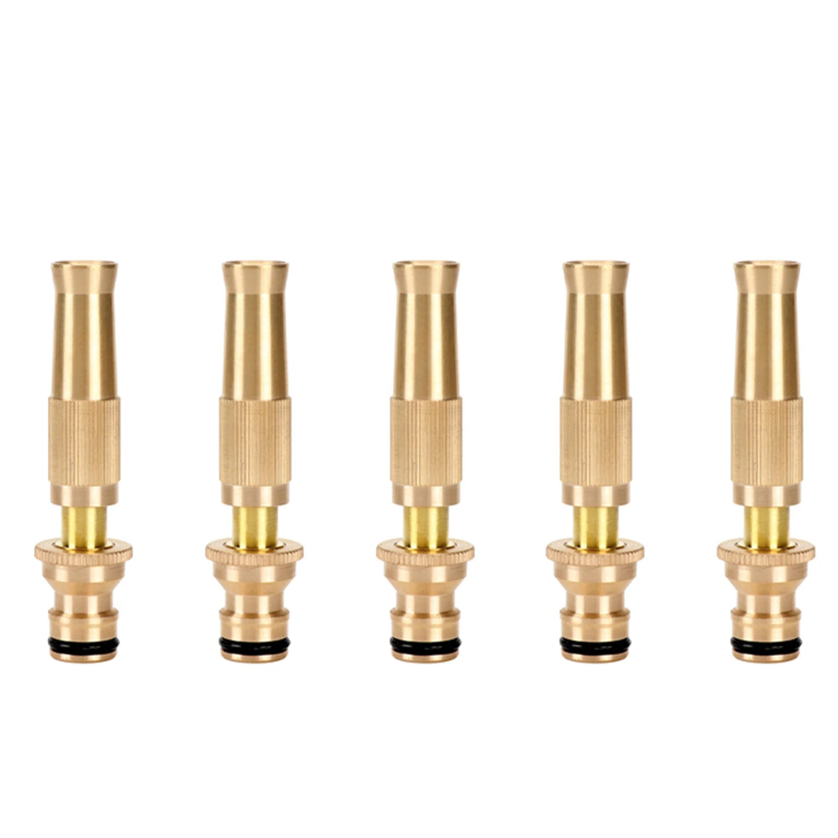 

5X High Pressure Hose Nozzle Heavy Duty , Brass Water Hose Nozzles for Garden Hoses, Adjustable Function