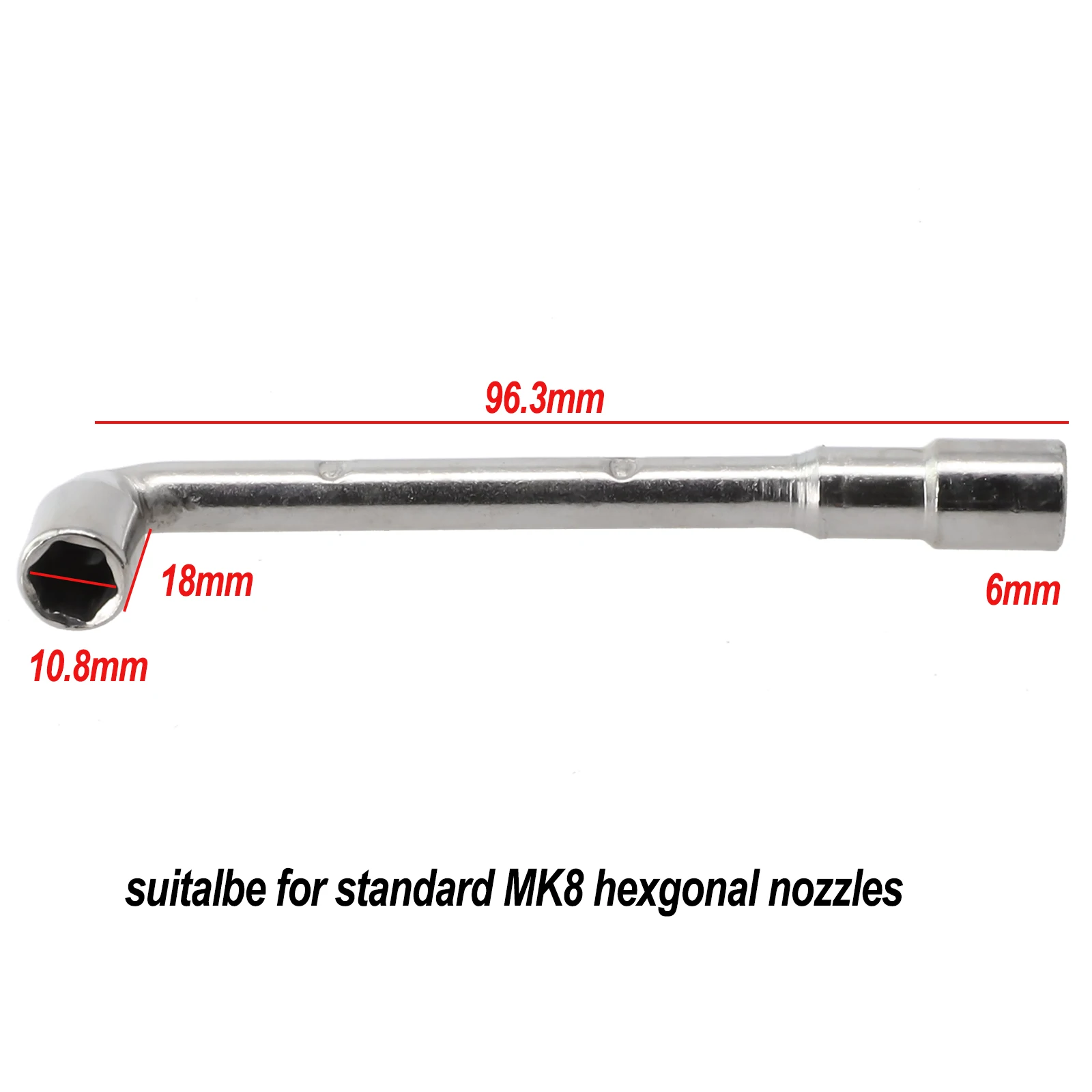 

Г-образный гаечный ключ для Ender 3 MK8 ручной инструмент шестигранные сопла гайка запчасти ремонтный рукав 6/7 мм крепление прочный