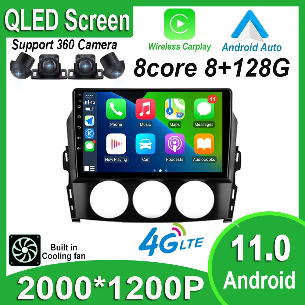 

9 Inch QLED / IPS Android 11 DSP Car Video Player Multimedia GPS Navigation Radio For Mazda MX-5 III 3 NC 2008 - 2015