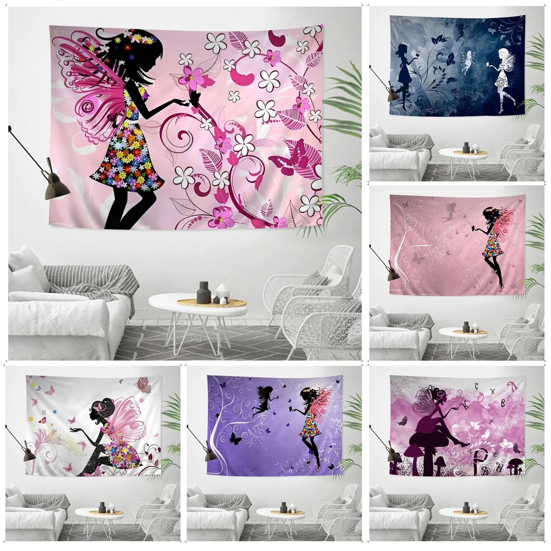 

Butterfly Fairy Hippie Wall Hanging Tapestries Wall Hanging Decoration Household Kawaii Room Decor