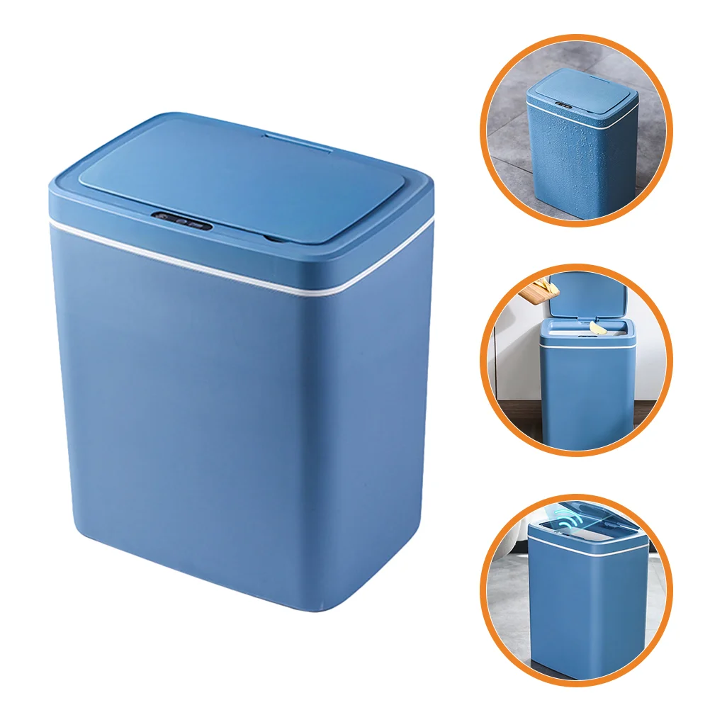 

Container Lid Motion Trash Can Litter Box Cover Automatic Inductive Plastic Garbage Bathroom Bin