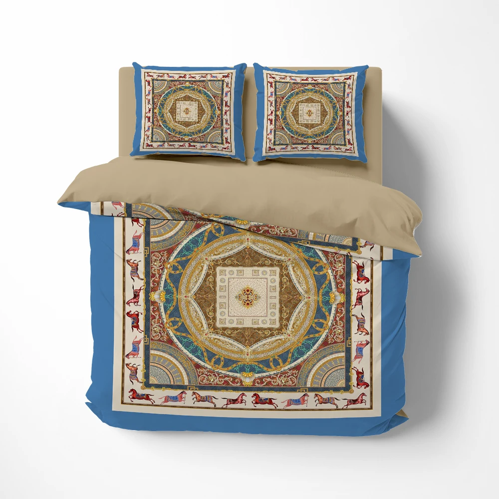 

luxury Bedding set euro twin queen king single bed linen Quilt/Duvet cover set Linens 2bedrooms Bed set for home textile Camel