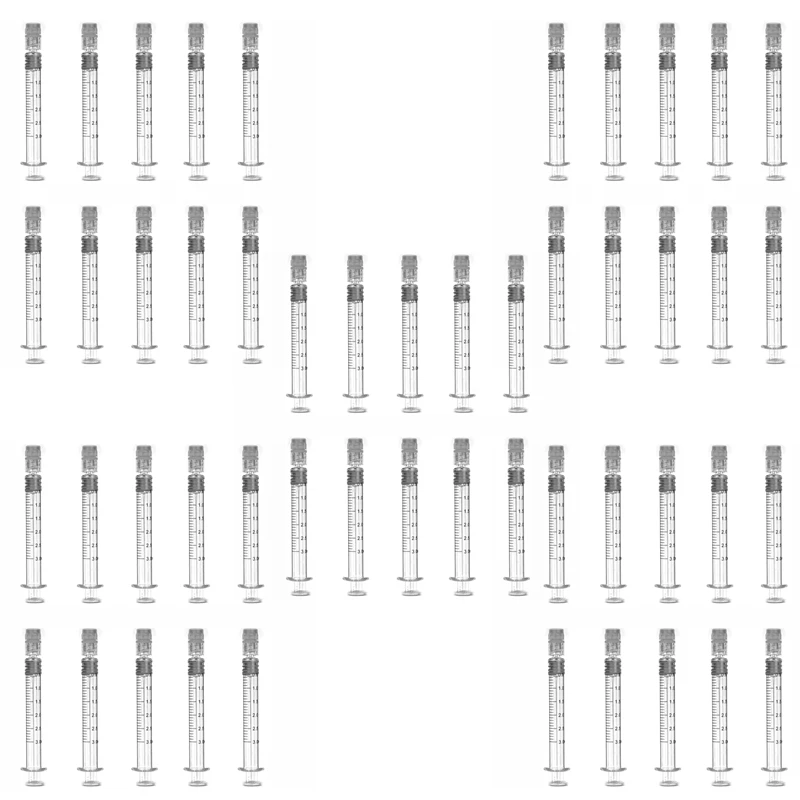 

50 шт. 3 мл боросиликатное стекло CBD Oil Luer Lock предварительно заполняемый шприц для конопли, CBD масла дистиллята, электронных соков, жидкостей