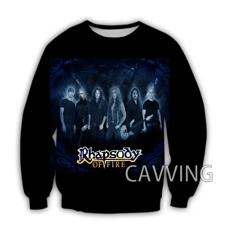 Rhapsody of Fire Band 3D толстовки с круглым вырезом в стиле Харадзюку Топы длинным рукавом