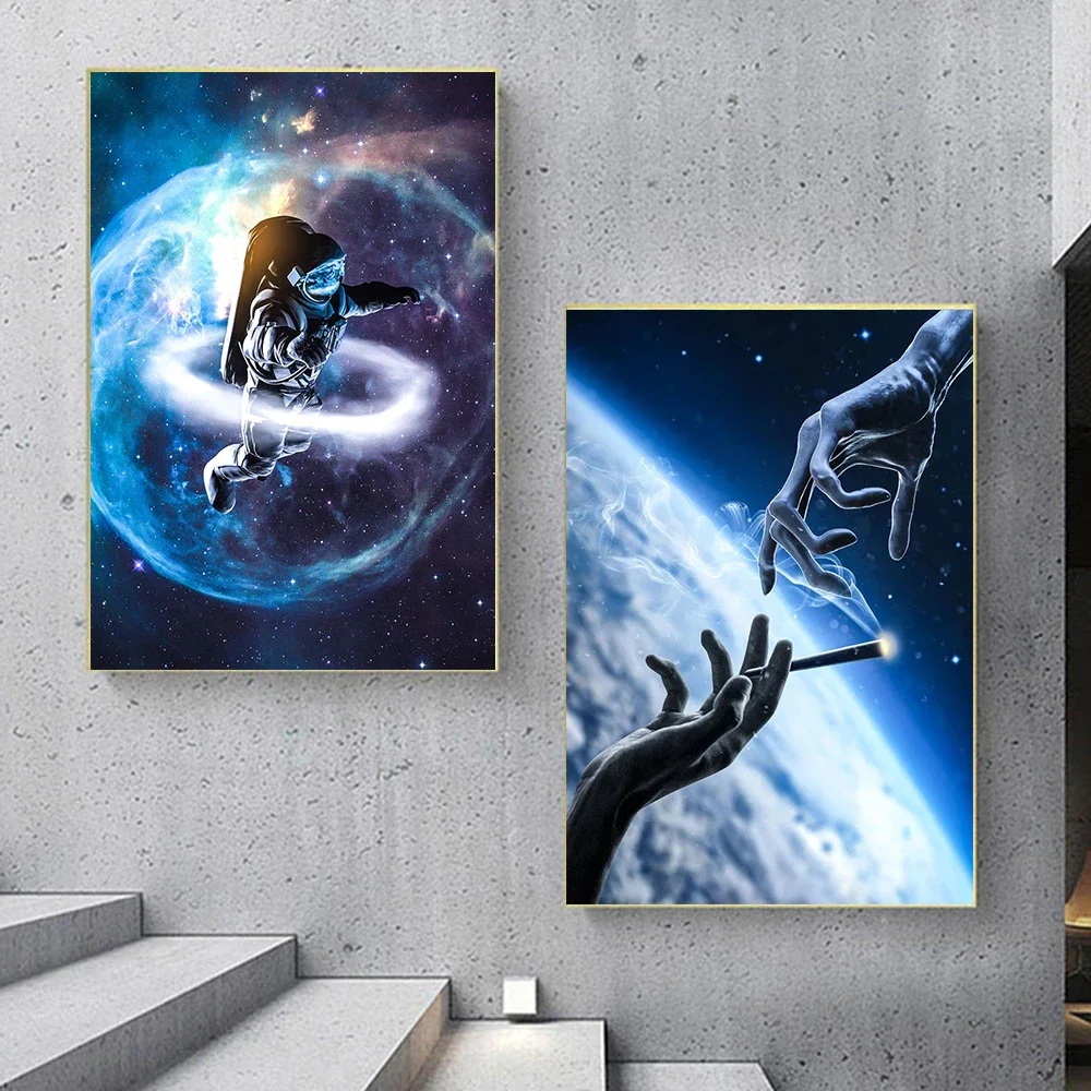 Современный стиль Alien Dym NLO Научная фантастика Космический астронавт Искусство