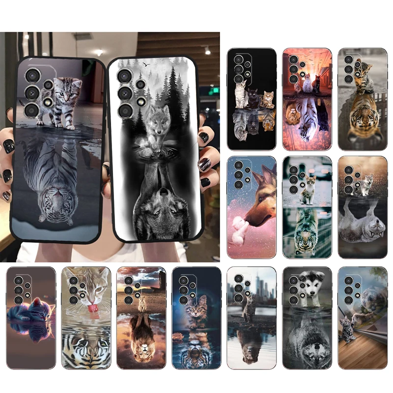 

Baby Cat Dog Wolf Tiger Phone Case for Samsung Galaxy A73 A13 A22 A32 A71 A33 A52 A53 A72 A73 A51 A31 A23 A34 A54 A52 A53S