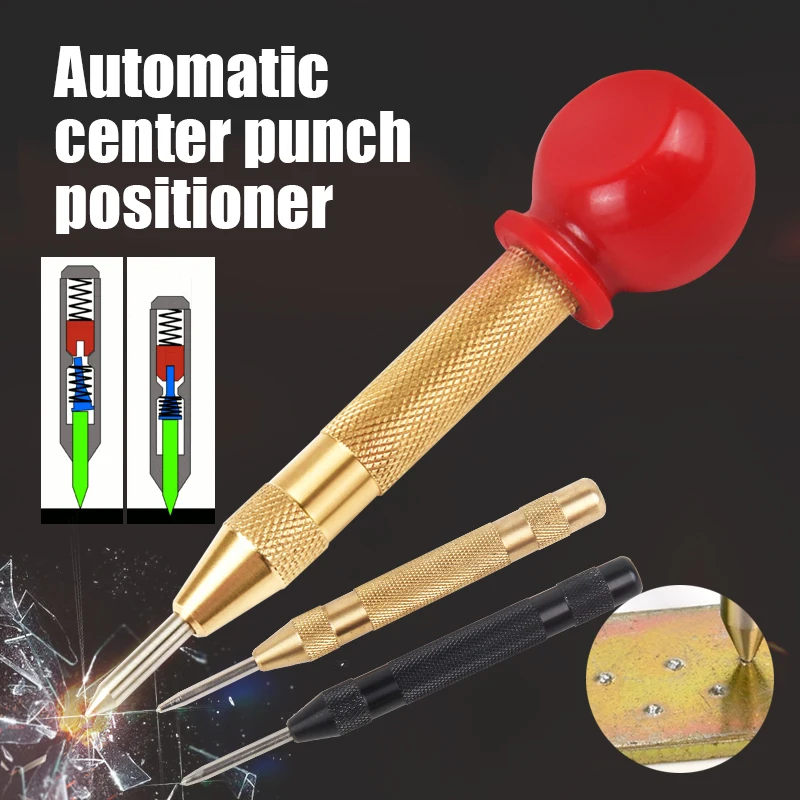 Купи Automatic Center Punch Center Hole Punch Machinists Carpenters Tool Wood Press Dent Marker Woodwork Tools Drill Bit Metal Drills за 170 рублей в магазине AliExpress