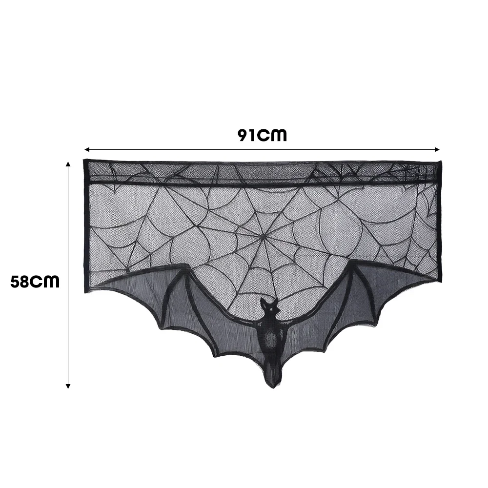 

Черная кружевная занавеска на Хэллоуин