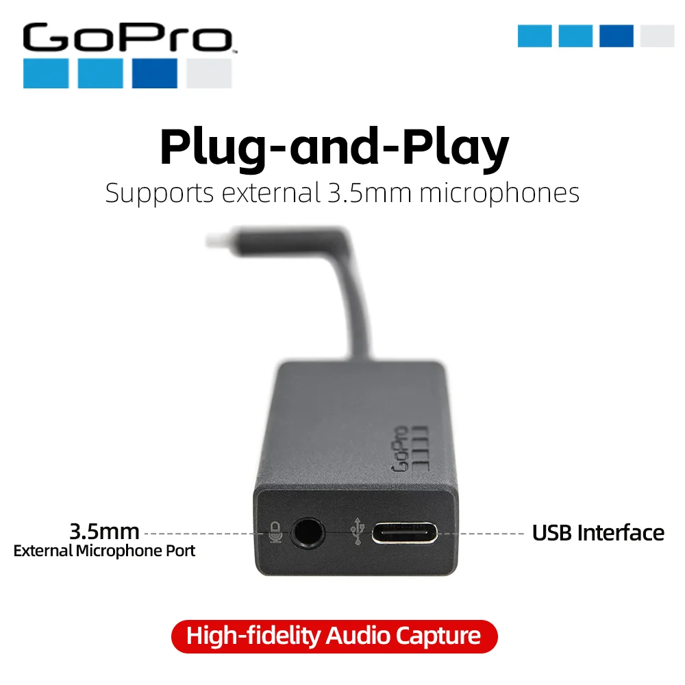 Фото Новый для GoPro HERO13 HERO12 HERO11 HERO10 HERO9 HERO8 HERO7 HERO6 HERO5 Pro 3,5 мм микрофонный адаптер костюм аксессуар для микрофона №2