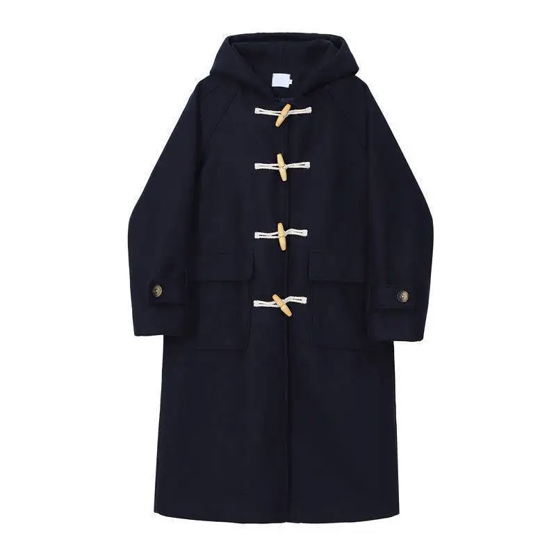 2022 Winter Coat for Women Thick Warm Horn Button Woolen Women Jacket Loose Long Quilted Coats Plus Size Parkas