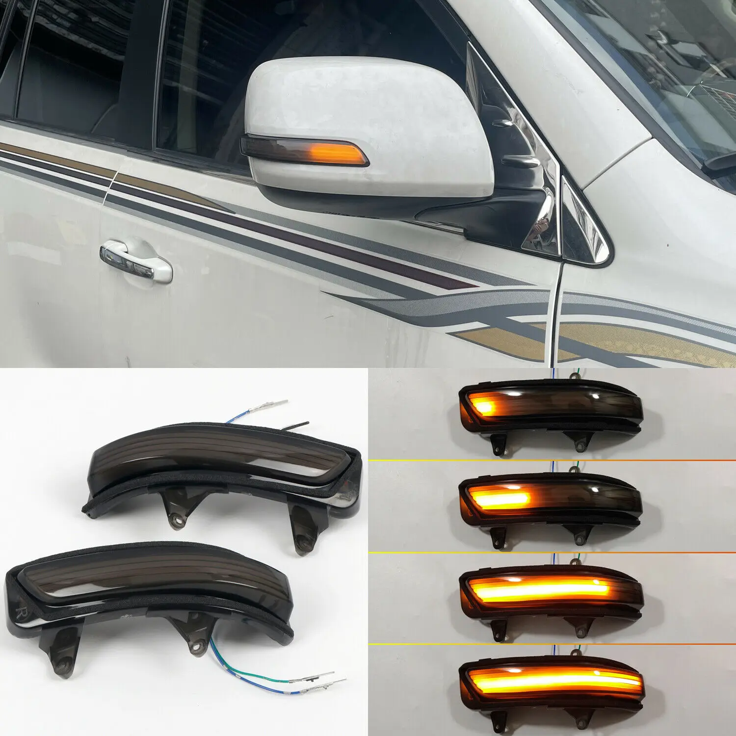 

LED Mirror Sequential Dynamic Turn Signal Light For Toyota Land Cruiser 2008-20
