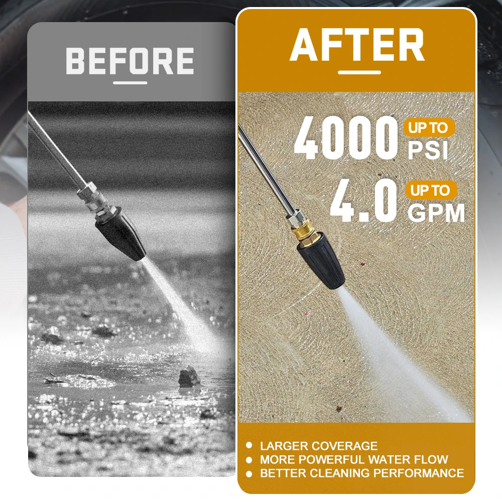 Турбонасадка для мойки высокого давления 360° ° Вращающийся с быстрым разъемом 1/4