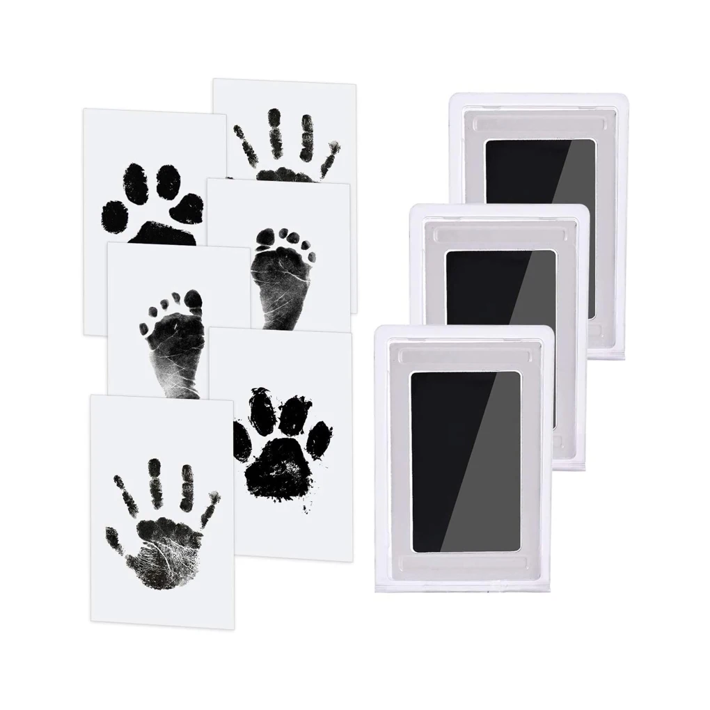 

3 Pieces Baby Handprint Footprint Inkpad Assortment Infant Animal Pets Feet Paws Stamp Photography Props Souvenirs