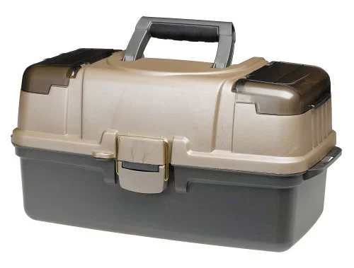 

Large 3-Tray Tackle Box with Top Access, Graphite/ Sandstone