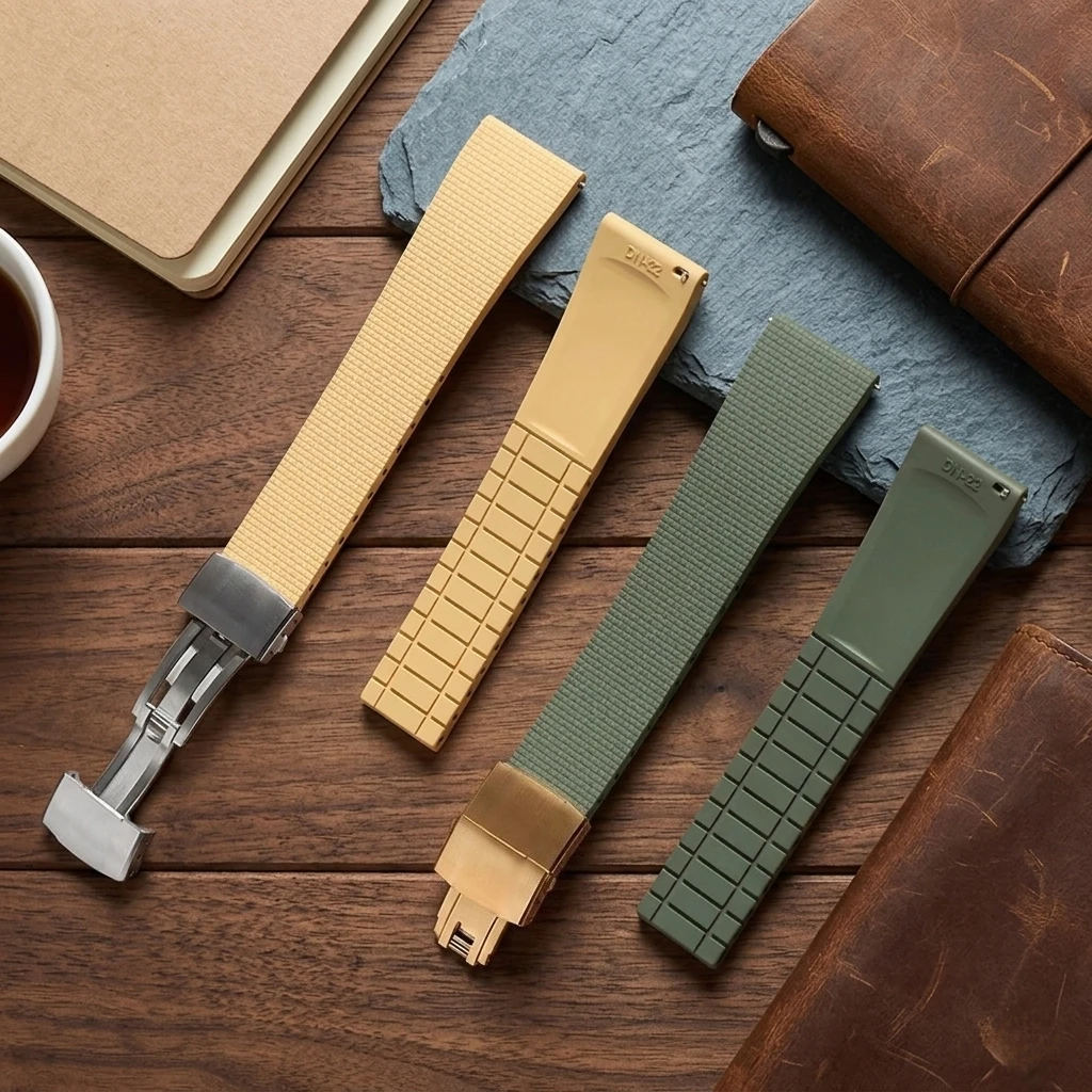 Ремешок для часов из парусины и каучука FKM, 20 мм22 мм, подходит для Cartier Tank  Jaeger-LeCoultre Reverso  Piaget, быстросъемный. (art.: 3920da31d6ebf) - 3920da31d6ebf
