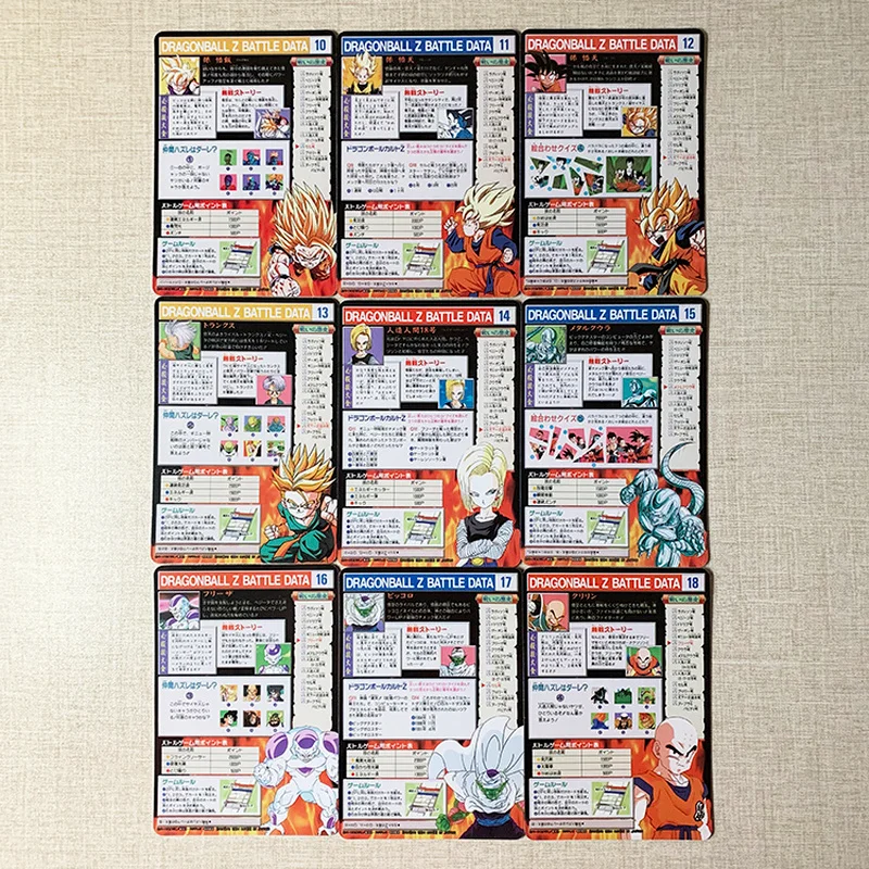 9PCS Dragon Ball Advance Adventure Flash Card Super Saiyan One Goku Gohan Toy Game Collection Cards |