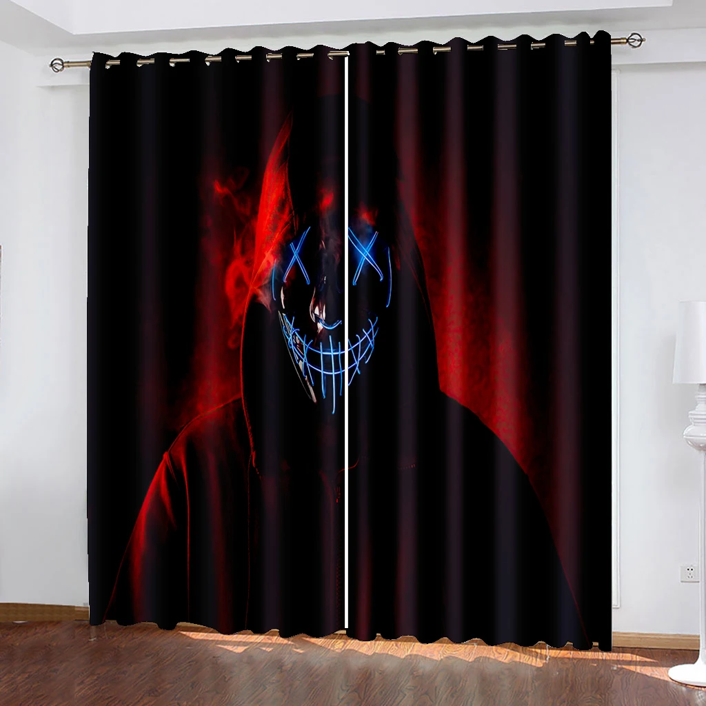 Хакер солдат красные темные крутые Детские оконные шторы в детской спальне