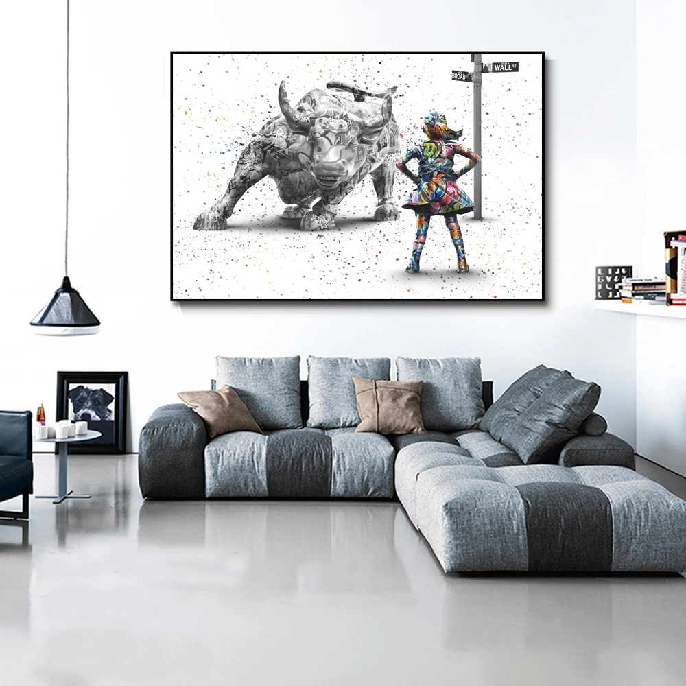 Жираф граффити искусство абстрактный холст фотообои животные современные