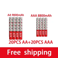 aaa aa rechargeable aa 1 5v 9800mah 1 5v aaa 8800mah alkaline battery flashlight toy watch mp3 player free delivery