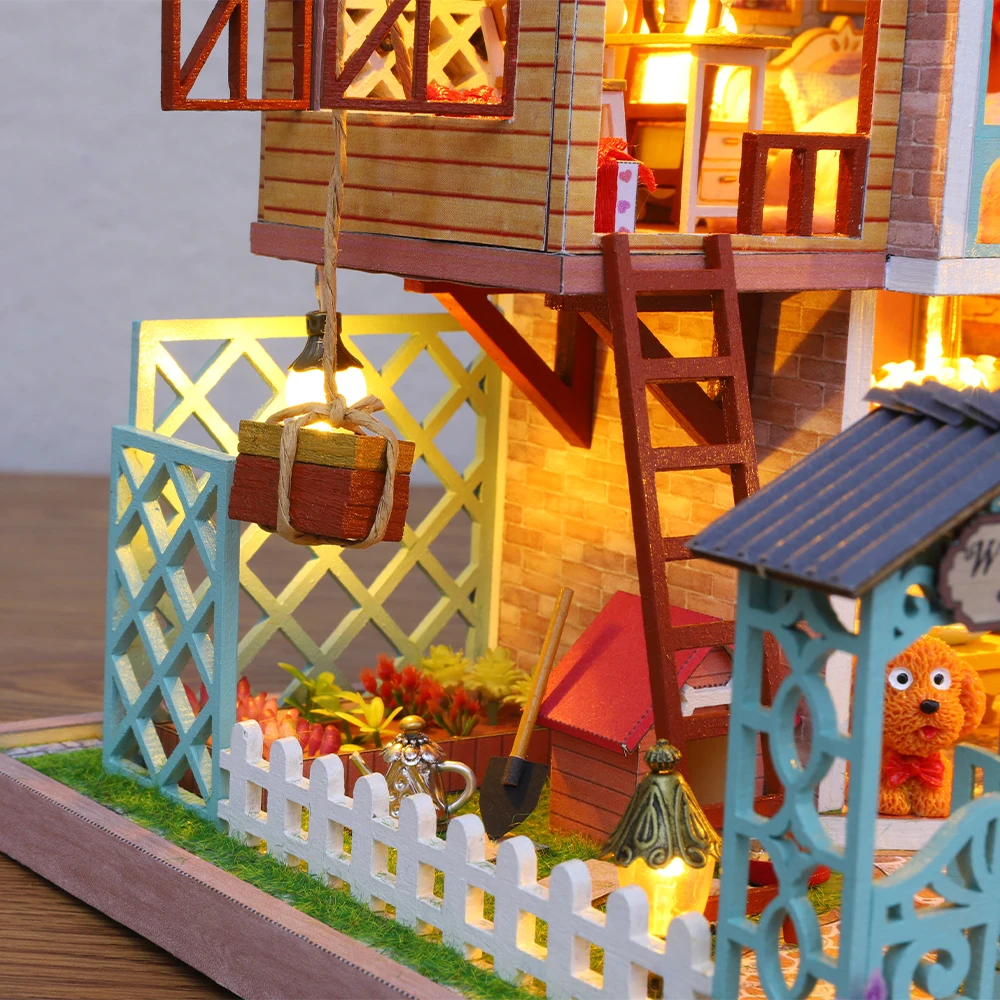 cutebee diy dollhouse wooden doll houses miniature doll house furniture kit casa music led toys for children birthday gift k18 free global shipping