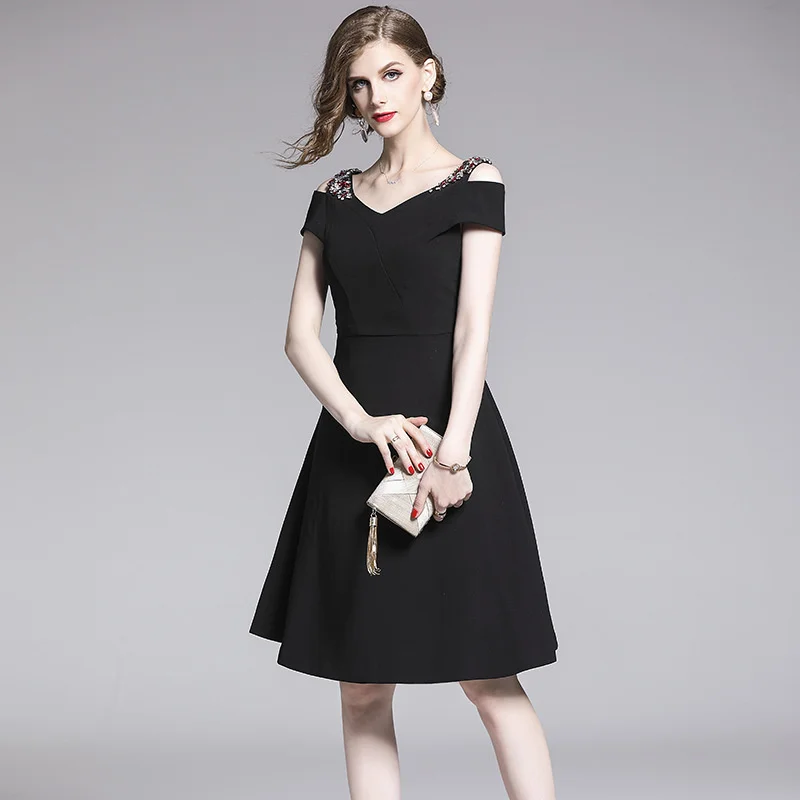 Sexy Elegant Outfits For Women Dress Black Red Sling Dress Female Summer Clothes 2022 V-neck Long Evening Parties Dresses